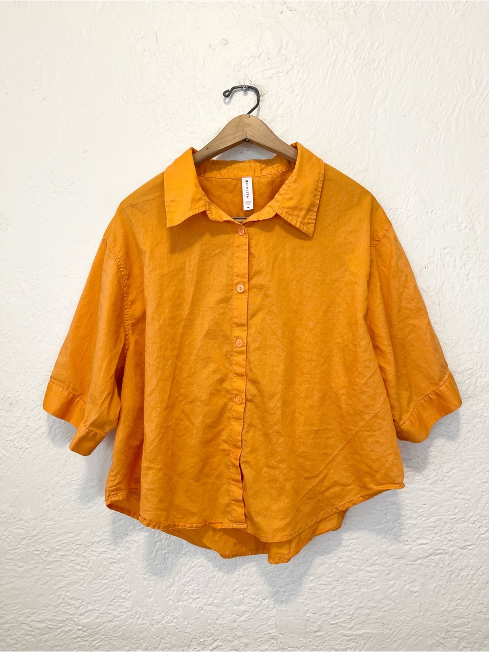 Athleta Blouse Top Orange Boxy Oversized Fit Medium M